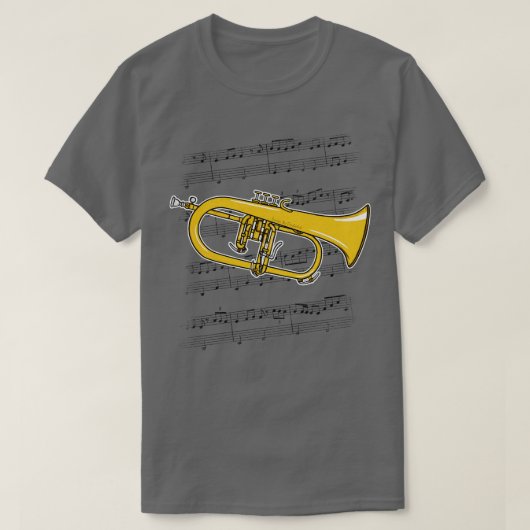 Flugelhorn Speler Hornist Messing Muzikant Kleur T-shirt (Design voorkant)