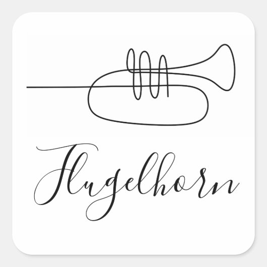 Flugelhorn/Trumpet Vierkante Sticker (Voorkant)