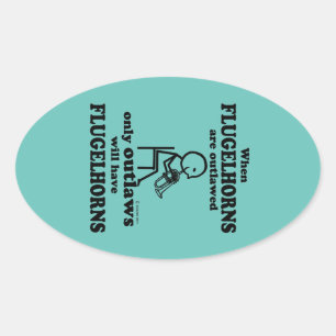 Flugelhorns Verboden ovaal Sticker