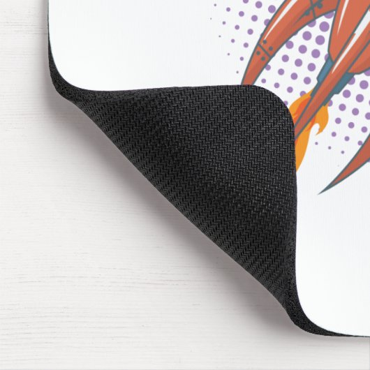 Flugkörper Rakete Weltall Comic Mond Muismat (Hoek)