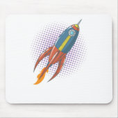 Flugkörper Rakete Weltall Comic Mond Muismat (Voorkant)