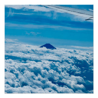 Flugzeug vor Fuji Japan Reise Skyline Perfect Poster