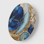 Fluid Abstract Gold-Navy Beach Grote Klok (Hoek)