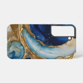 Fluid Abstract Gold-Navy Beach Samsung Galaxy Hoesje (Achterkant horizontaal)
