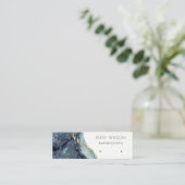 Fluid Abstract Gold Navy Glitter Earning Display Mini Visitekaartje (Staand voorkant)
