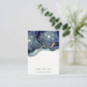 Fluid Abstract Gold Navy Glitter Earning Display Visitekaartje (Staand voorkant)
