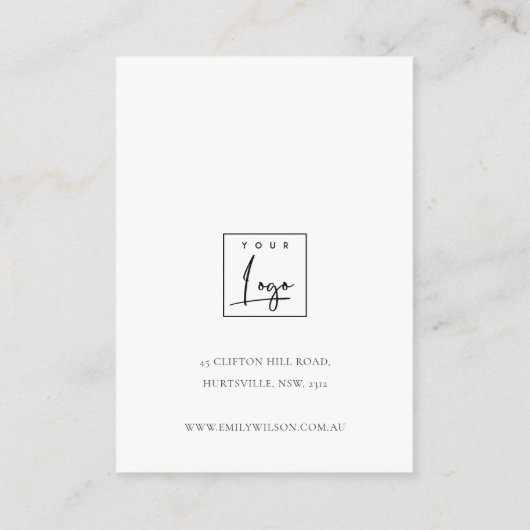 Fluid Abstract Gold Navy Glitter Hairpin Display Visitekaartje (Achterkant)