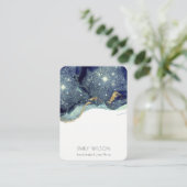 Fluid Abstract Gold Navy Ketting Verdien beeldsche Visitekaartje (Staand voorkant)