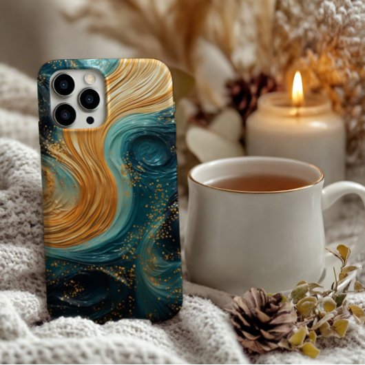 Fluid Abstract Paint en Glitter Design iPhone Hoesje