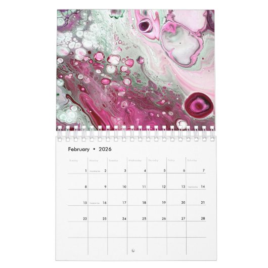 Fluid Acryl Abstracte Schilderijen Art Modern Kalender (Feb 2026)