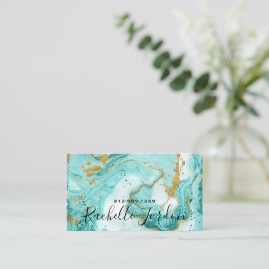 Fluid Alcohol Ink Visitekaartje (Staand voorkant)