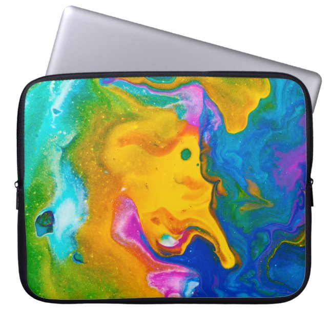 Fluid Art. Abstracte kleurrijke achtergrond, behan Laptop Sleeve (Voorkant)