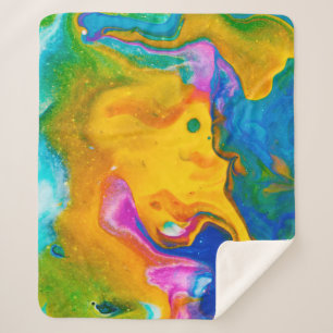 Fluid Art. Abstracte kleurrijke achtergrond, behan Sherpa Deken