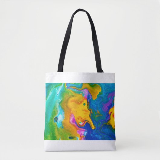 Fluid Art. Abstracte kleurrijke achtergrond, behan Tote Bag (Voorkant)