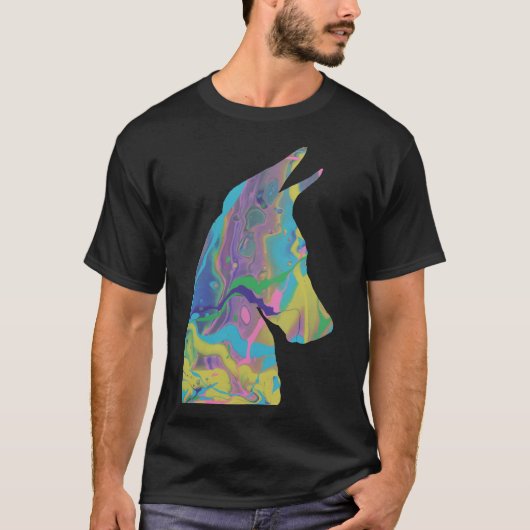 Fluid Art Acrylpil Doberman T-shirt (Voorkant)