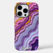 Fluid Art Amethist en goud Case-Mate iPhone Case (Achterkant)