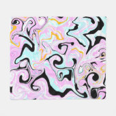 Fluid Art Cotton Snoep Roze, Blauwgroen, zwart en Fleece Deken (Voorkant (Horizontaal))