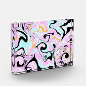 Fluid Art Cotton Snoep Roze, Blauwgroen, zwart en  Fotoblokken (Links)