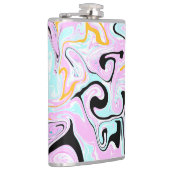 Fluid Art Cotton Snoep Roze, Blauwgroen, zwart en  Heupfles (Rechts)