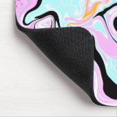 Fluid Art Cotton Snoep Roze, Blauwgroen, zwart en  Muismat (Hoek)