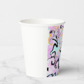 Fluid Art Cotton Snoep Roze, Blauwgroen, zwart en  Papieren Bekers (Rechts)