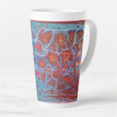Fluid Art Large Latte Mok in Red Blue en White (Rechterhoek)