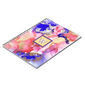 Fluid Art Monogram Rood Paars Abstract Notitieboek (Linkerzijde)