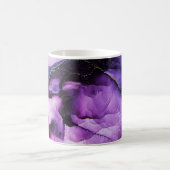 Fluid Art: Paarse en gouden luxe Koffiemok (Center)