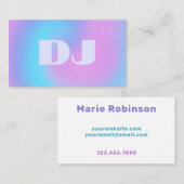Fluid Art Pastel Lila Lichtblauw Neon DJ Visitekaartje (Voorkant / Achterkant)