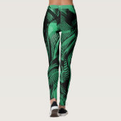 Fluid Blauw Groen Flowy abstract Levendig Leggings (Achterkant)