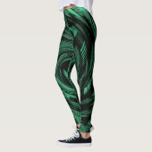 Fluid Blauw Groen Flowy abstract Levendig Leggings (Links)