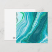 Fluid Blue en Turquoise Digital Art Bedankkaart (Voorkant / Achterkant)