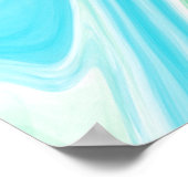 Fluid Blue en Turquoise Digital Art Poster (Hoek)