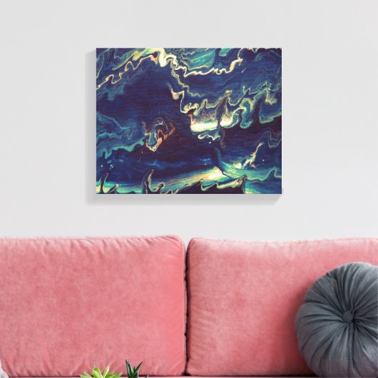 Fluid Blues II Canvas Afdruk (Insitu (Woonkamer))