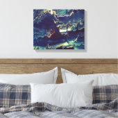 Fluid Blues II Canvas Afdruk (Insitu (Slaapkamer))