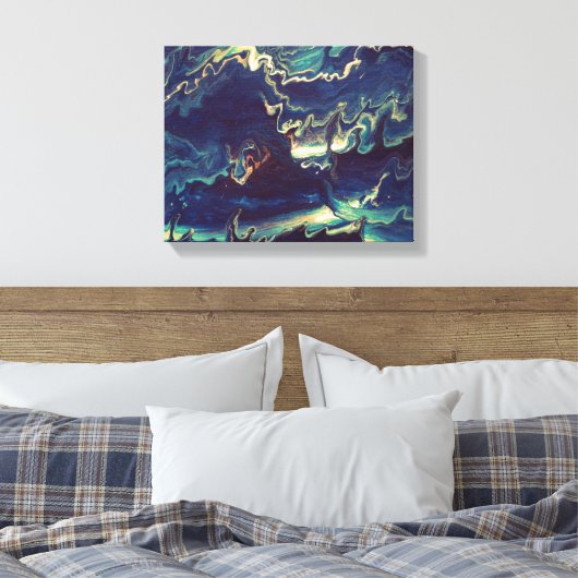 Fluid Blues II Canvas Afdruk (Insitu (Slaapkamer))