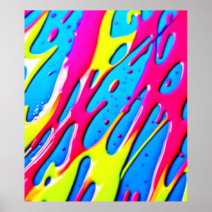 Fluid Colors: een druppelend Abstract meesterwerk Poster