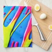 Fluid Colors: een druppelend Abstract meesterwerk Theedoek (Quarter Fold)