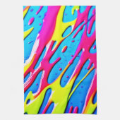 Fluid Colors: een druppelend Abstract meesterwerk Theedoek (Verticaal)