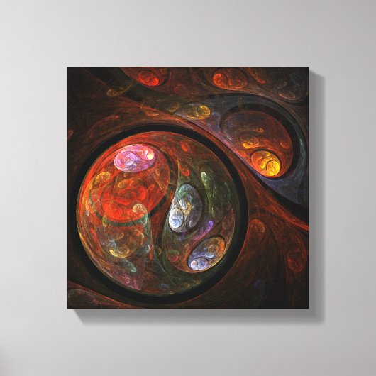 Fluid Connection Abstract Art Black en White Canvas Afdruk (Voorkant)