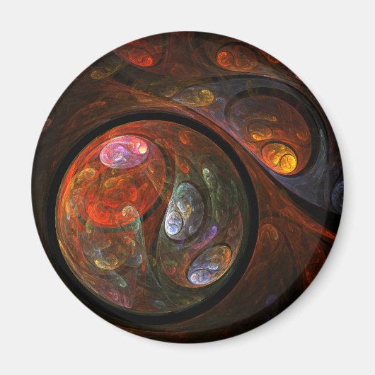 Fluid Connection Abstract Art Round Magnet (Voorkant)