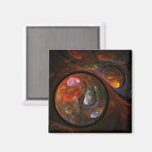 Fluid Connection Abstract Art Square Magnet (Voorkant / Achterkant)