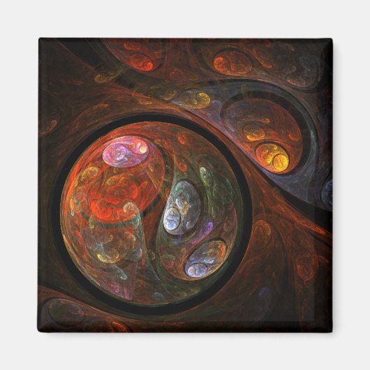 Fluid Connection Abstract Art Square Magnet (Voorkant)