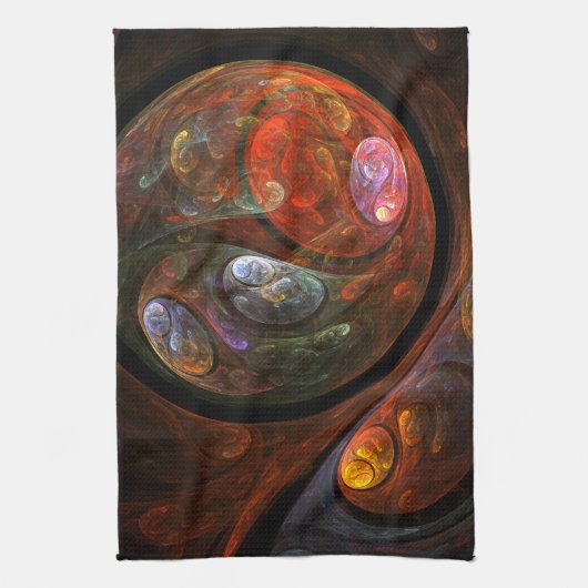 Fluid Connection Abstracte Art Kitchen Towel Theedoek (Verticaal)