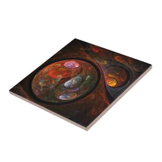 Fluid Connection Abstracte Art Tile Tegeltje (Zijkant)