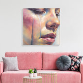 Fluid Emotion: High-Key Watercolor Canvas Afdruk (Insitu (Woonkamer))