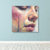Fluid Emotion: High-Key Watercolor Canvas Afdruk (Insitu (Houten vloer))
