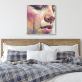 Fluid Emotion: High-Key Watercolor Canvas Afdruk (Insitu (Slaapkamer))