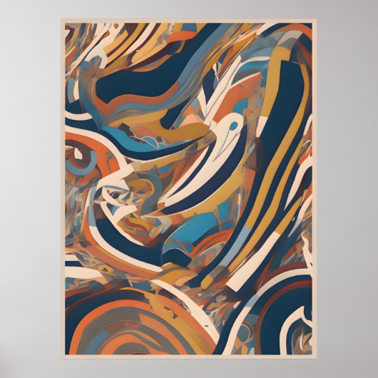 Fluid Forms: Abstracte kunst, vloeiende kleuren Poster (Voorkant)