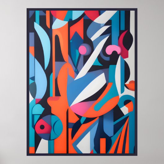 Fluid Forms: een mooie mix van kleur en vorm Poster (Voorkant)